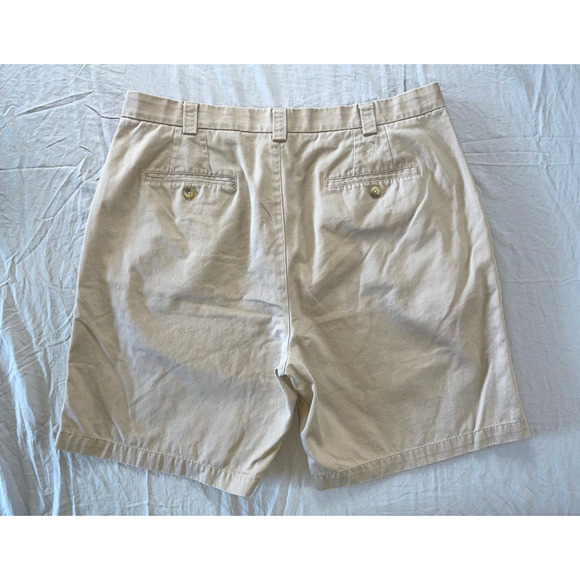 Ashworth Pleated 100% Cotton Chino Golf Shorts. Beige, Men's Size 38. GUC!! - Picture 4 of 5